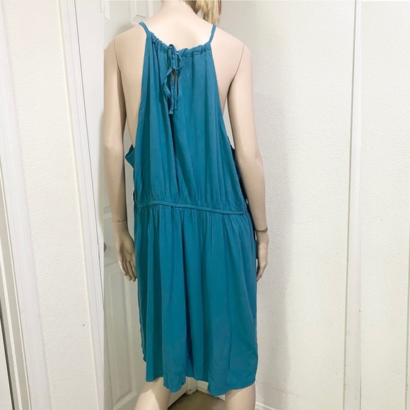 SO High Neck Crochet Trim Babydoll Teal Dress Women’s Plus Size 2X NWT $42 - Picture 2 of 14